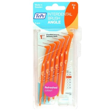 TePe International Brush Angle, Μεσοδόντια Βουρτσάκια Πορτοκαλί Μέγεθος 1 0.45mm 6τμχ