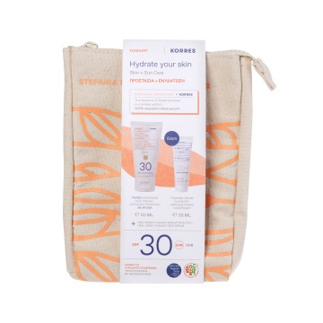 Korres Promo Joghurt-Sonnenschutz für das Gesicht mit farbigem Lichtschutzfaktor 30, 50 ml und schäumender Reinigungscreme, 20 ml