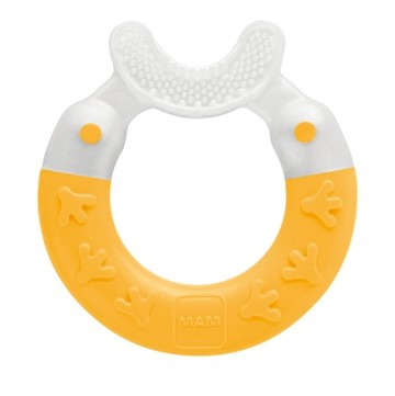 Желтое кольцо для прорезывания зубов Mam Bite & Brush на 3+ месяца