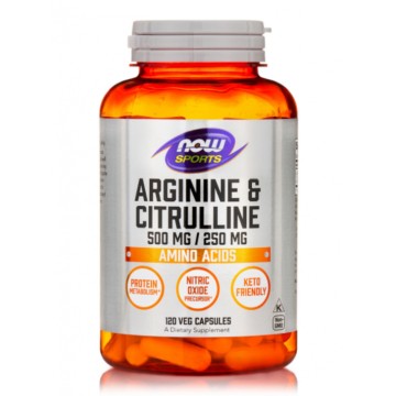 Now Foods Arginine & Citrulline 500/250mg 120 Κάψουλες Now Foods Arginine & Citrulline 500/250mg 120 Κάψουλες
