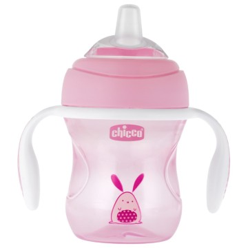 Chicco Transition Cup Tasse Rose 4M+, 200ml