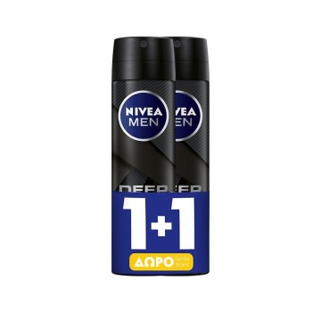 Nivea Nivea Men Deep Déodorant Anti-Transpirant Spray Lot de 2 x 150 ml