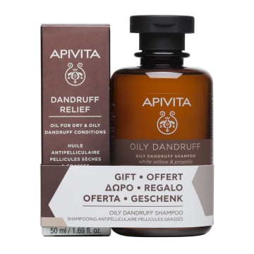 Apivita Promo масло от сухой и жирной перхоти 50мл и шампунь против жирной перхоти 250мл