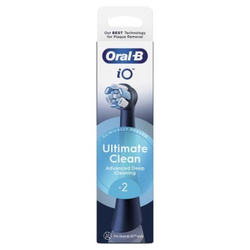 Oral-B iO Ultimate Clean Μαύρες Ανταλλακτικές Κεφαλές, 2 τεμάχια