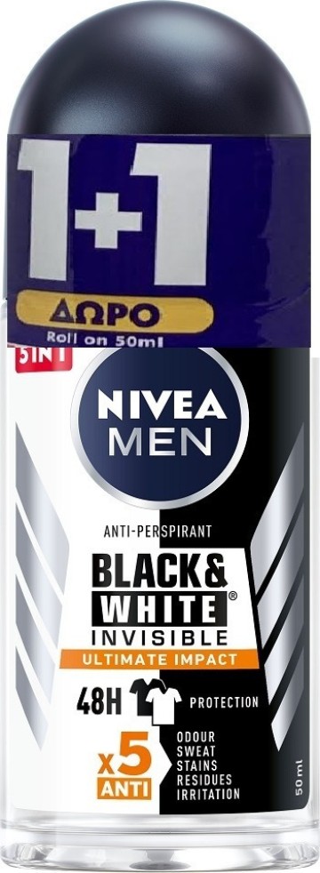 Nivea Men Black & White Invisible Ultimate Impact 48h Roll-On 2 x 50 мл