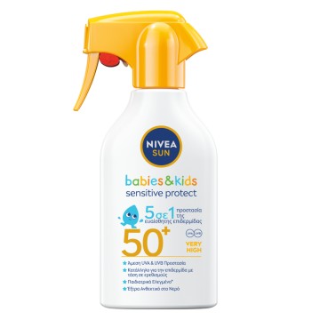 Nivea Sun Babies & Kids Sensitive Protect Spray 5σε1 SPF50+, 250ml