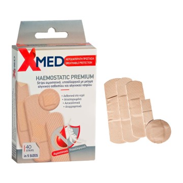 Medisei X-Med Haemostatic Premium, кровоостанавливающие полоски 5 размеров, 40 шт.