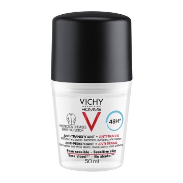 Vichy Homme, antidjersë dhe deodorant kundër njollave 48h për lëkurë të ndjeshme 50ml