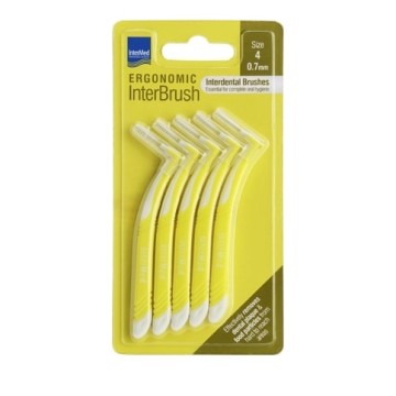 Intermed Ergonomic Interdental Brushes with Handle 0.7mm Yellow 4pcs