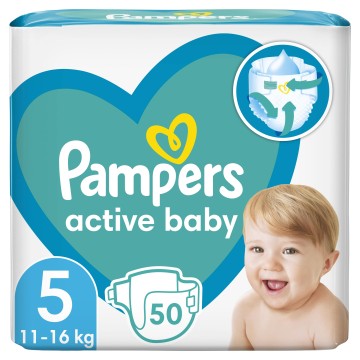 Pampers Active Baby Maxi Pack No 5 (11-16 kg) 50τεμάχια