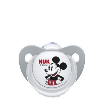 Силиконовая пустышка Nuk Disney Mickey, серая, 6-18 мес., 1 шт. (10.543.757)