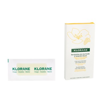 Klorane Cold Wax Sweet Almond Hair Removal Strips for Face and Sensitive Areas 6un