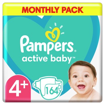 Pampers Active Baby No4+ (10-15kg) Monthly 164τμχ