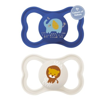 Mam Air Orthodontic Silicone Pacifiers 6-16 months Blue/Beige 2 pcs
