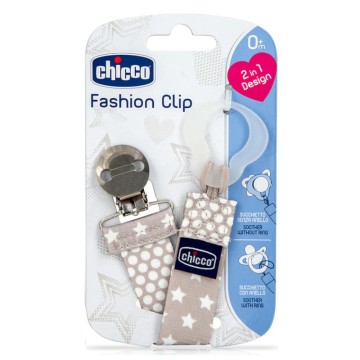 Chicco Fashion Clip Πιπίλας Γκρι 0m+ 1τμχ