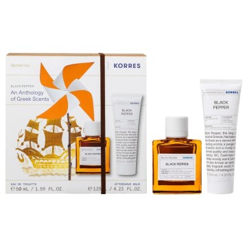 Korres Promo Black Pepper Eau De Toilette 50ml & Aftershave Balm 125ml Korres Promo Black Pepper Eau De Toilette 50ml & Aftershave Balm 125ml