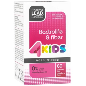 Pharmalead 4 Kids Bactrolife & Fibre με Γεύση Φράουλα 60 ζελεδάκια