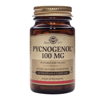 Solgar Pycnogenol 100mg, Complément Alimentaire à Action Antioxydante 30 Gélules Végétales
