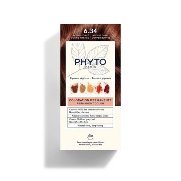 Phyto Phytocolor Μόνιμη Βαφή Μαλλιών 6.34 Ξανθό Σκούρο Έντονο Χάλκινο