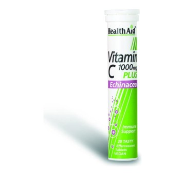 Health Aid Vitamine C 1000mg Plus Echinacea Vitamine C stimulant le système immunitaire avec échinacée 20 comprimés