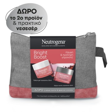 Neutrogena Promo Bright Boost Gel Cream 50 мл и ночной крем 50 мл и туалетные принадлежности