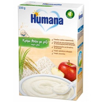 Крем детский Humana Яблоко с рисом без молока 230гр