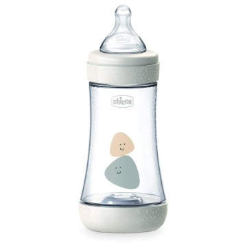 Chicco Kunststoff-Babyflasche Perfect 5 Weiß mit Silikonnippel 2+ Monate 240ml