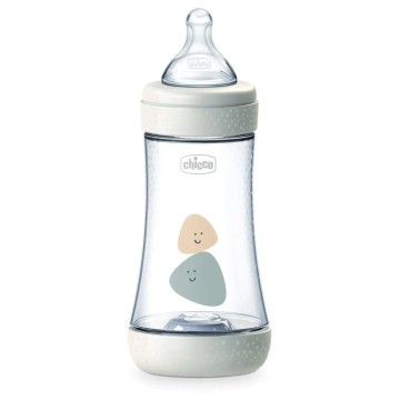 Shishe Chicco Plastic Baby Perfect 5 White me Thithat silikoni 2+ muajsh 240ml