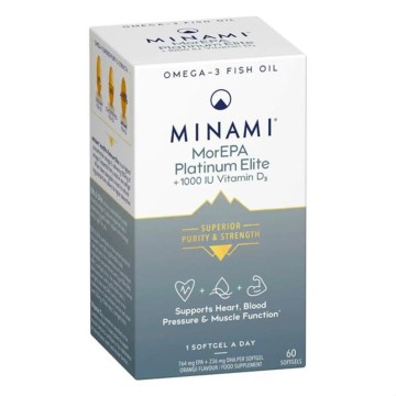 Minami MorEPA Platinum Elite e 1000 UI di vitamina D3, 60 capsule molli