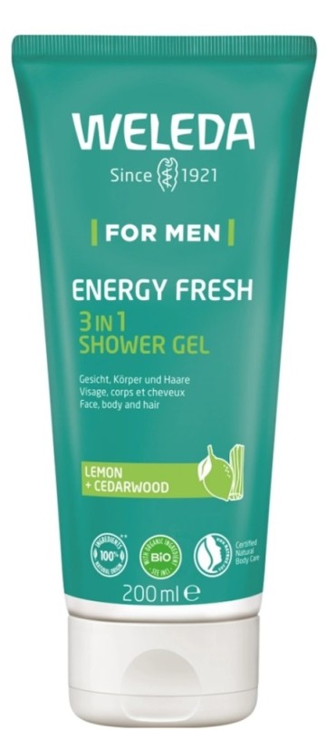 Weleda Energy Fresh 3 in 1 Shower Gel for Men 200ml Weleda Energy Fresh 3 in 1 Shower Gel for Men 200ml