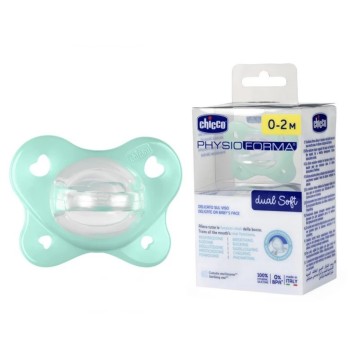 Chicco Πιπίλα Physio Forma Dual Soft 0-2 M Πράσινη, 1 τεμάχιο Chicco Πιπίλα Physio Forma Dual Soft 0-2 M Πράσινη, 1 τεμάχιο