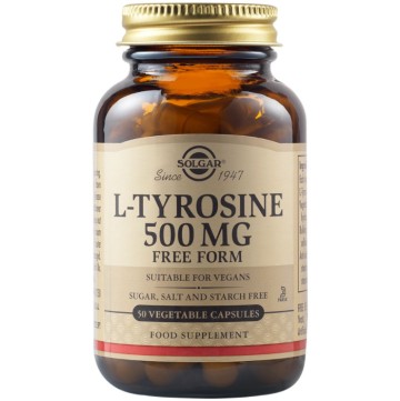 Solgar L-Tyrosine, Glande Thyroïde - Synthèse de Mélanine, 500mg 50 gélules