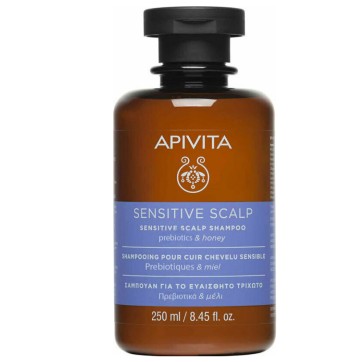 Apivita чувствителен скалп пребиотици и шампоан с мед 250 мл