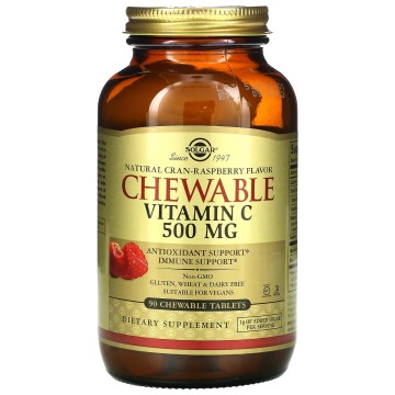 Solgar Vitamin C 500mg Rasberry Chewable Vitamin C 500mg for Adults 90 Tablets