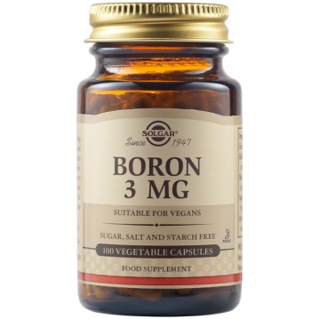 Solgar Boron 3mg, Boron 100 растителни капсули