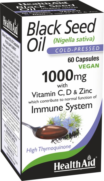 Health Aid Black Seed Oil 1000mg, 60 capsules