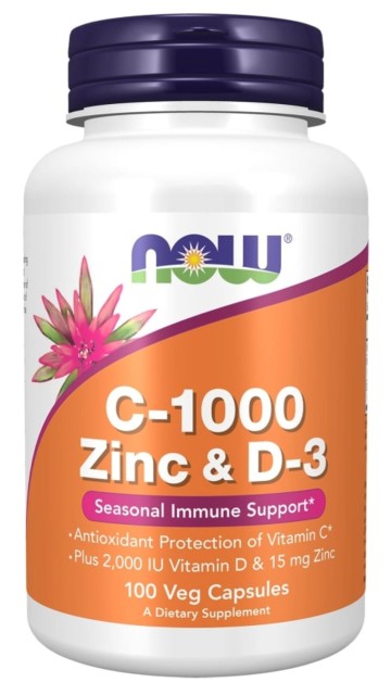Now Foods C-1000 Zinc & D-3, 100 Veg Capsules Now Foods C-1000 Zinc & D-3, 100 Veg Capsules