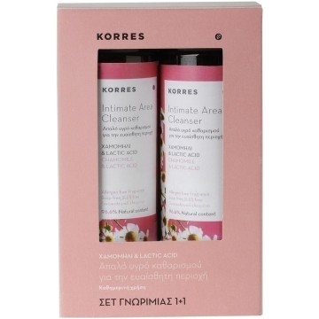 Korres Promo 1+1 Почистващ препарат за интимна зона с лайка и млечна киселина 250 ml и 250 ml