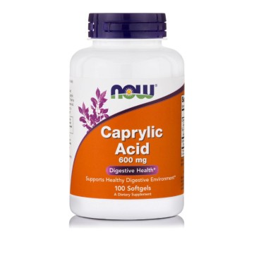 Now Foods Acide caprylique 600 mg Complément alimentaire digestif 100 gélules