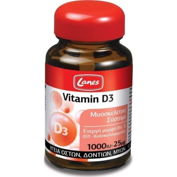 Lanes Vitamine D3 60tabs 1000iu - 25mg