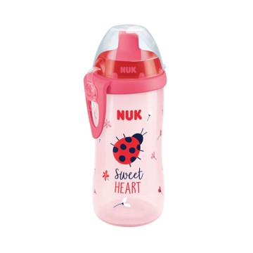 Nuk First Choice Flexi Cup PP 12m+ Ladybug Pagouraki with Straw Soft Pink (10.527.312) 300ml