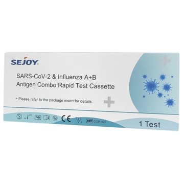 Kasetë e testit të shpejtë të kombinuar të antigjenit Sejoy SARS-CoV-2 & Influenza A+B, 1 copë