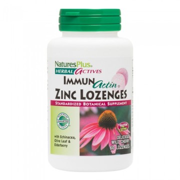 Natures Plus Herbal Actives ImmunActin Zinc Lozenges 60 lozenges