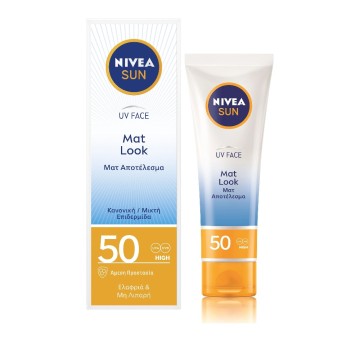 Nivea Sun UV Face Cream Mat Look SPF50, Αντηλιακή για Λιπαρές Επιδερμίδες 50ml