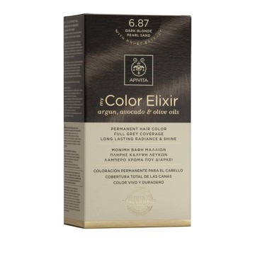 Apivita My Color Elixir 6.87 صبغة شعر أشقر غامق بيرل بيج