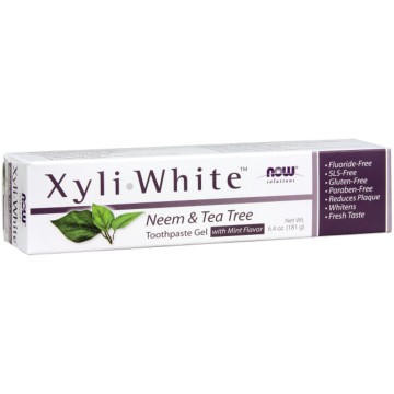 NOW Solutions Xyli White Neem & Tea Tree Toothpaste Gel with Mint F... NOW Solutions Xyli White Neem & Tea Tree Toothpaste Gel with Mint F...