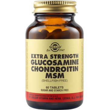 Solgar Extra Strength Glucosamine Chondroïtine MSM Arthrite 60 Comprimés