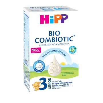 HiPP 3 Junior Bio Combiotic, Lait Bio dès 12 Mois Nouveau avec Metafolin 600gr