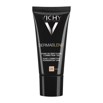 Vichy Dermablend Fluid Make-up 25 Nude, Maquillage Liquide pour une Haute Couvrance, Longue Tenue et Résultat Naturel Pour tous types de peaux 30 ml