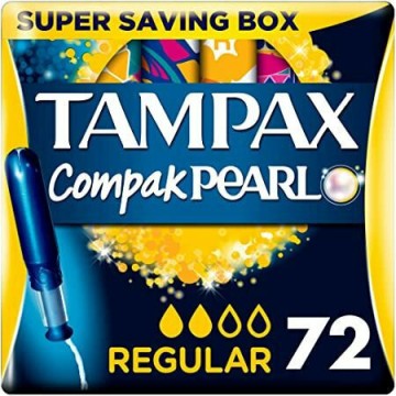 Tampax Compak Pearl Regular pour Débit Normal 72pcs